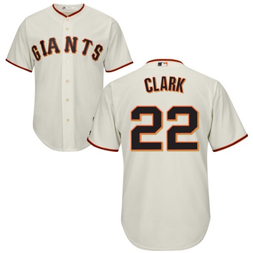 Giants #22 Will Clark Cream Cool Base Stitched Youth MLB Jersey